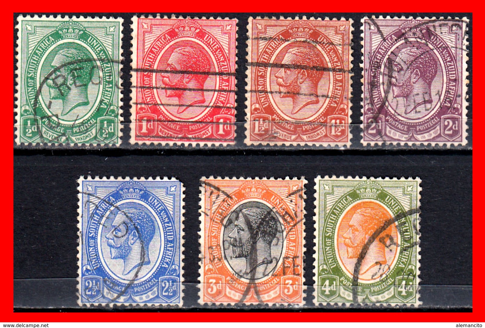 SOUTH AFRICA 7 SELLOS AÑO 1910 GEORGE V - Oficiales