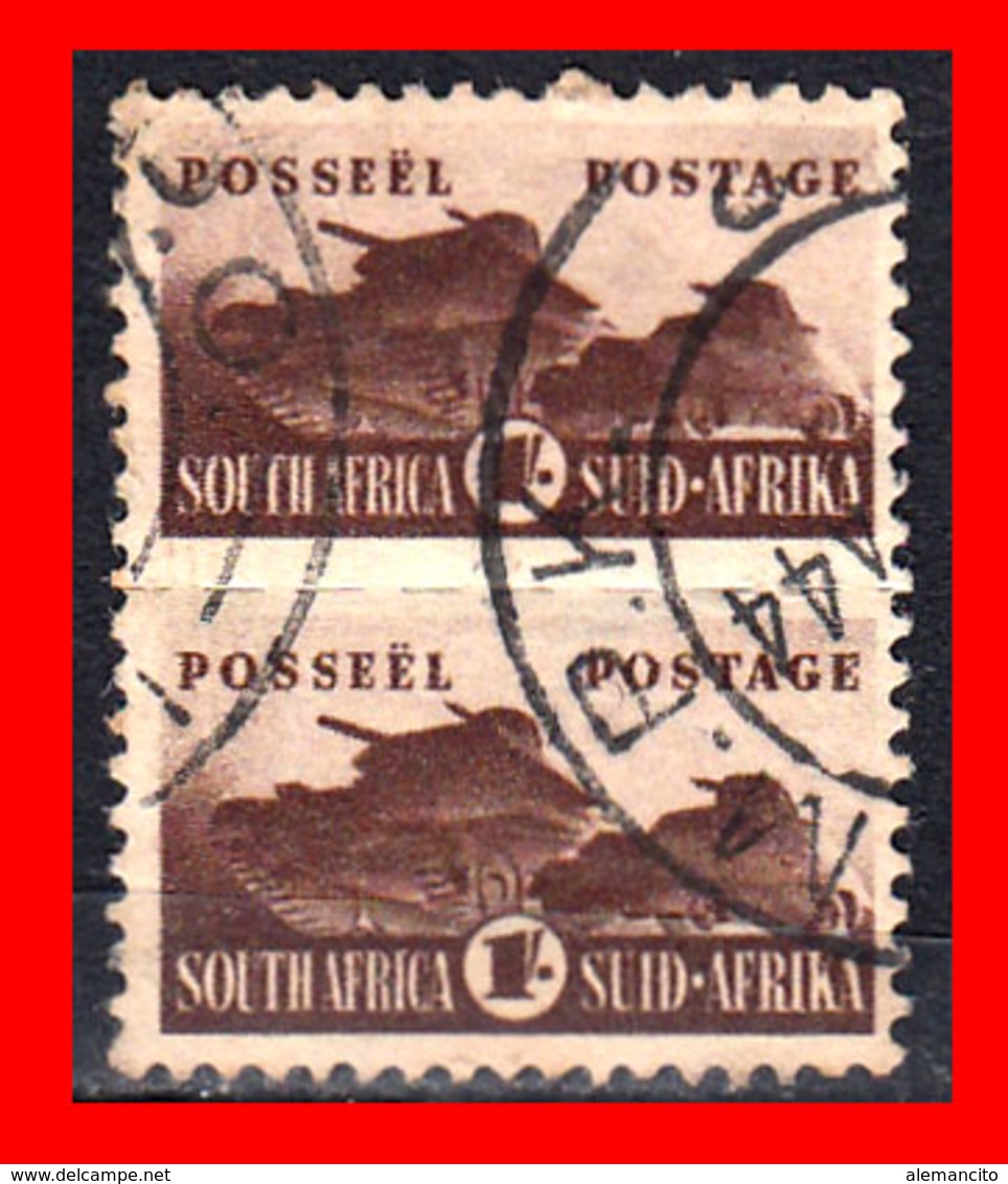 SOUTH AFRICA  2 SELLOS  AÑO 1942  TANK - Oficiales