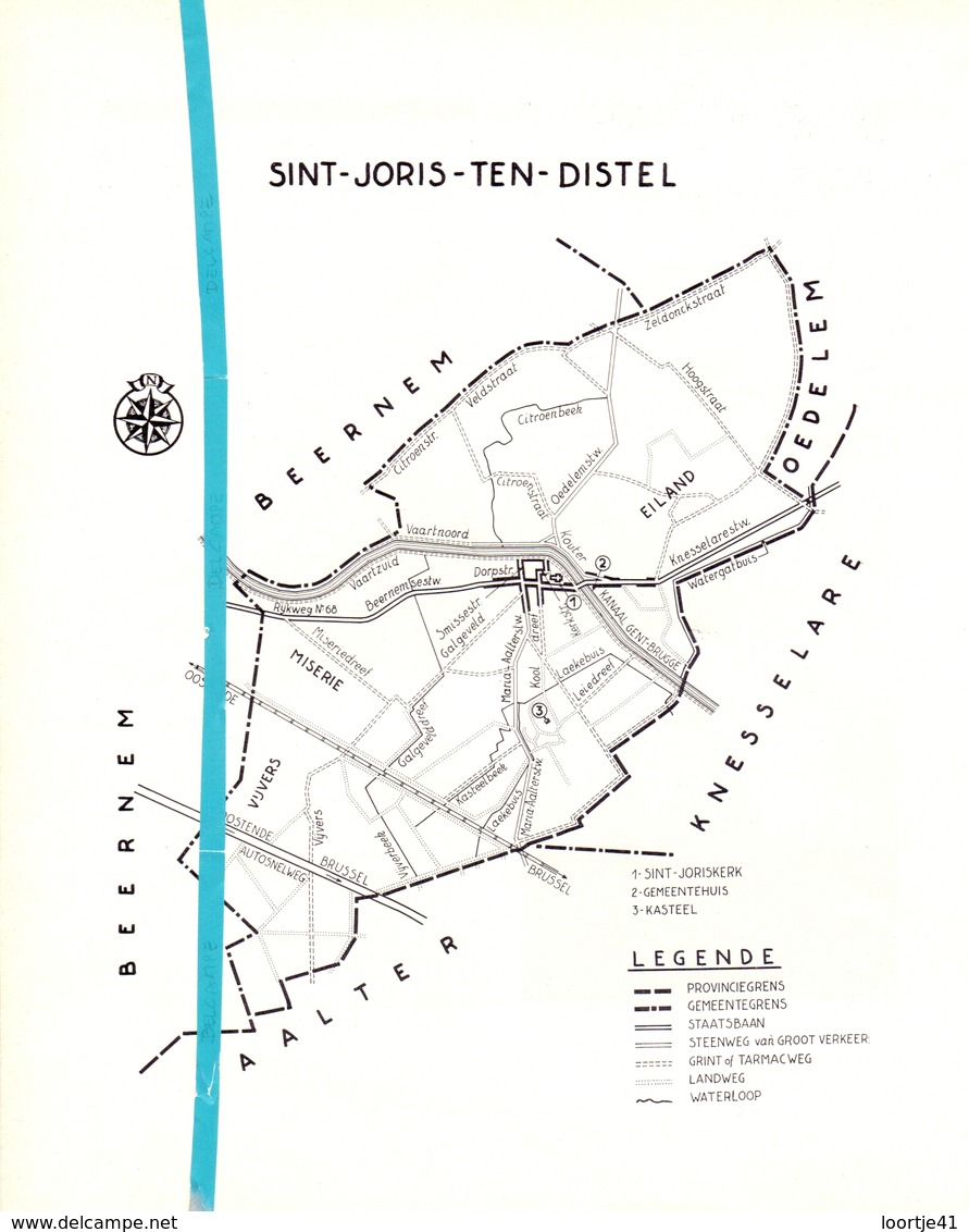 Gemeente Sint Joris Ten Distel - Orig. Knipsels Uit Magazine 1960 - Geschiedenis - Folklore Nijverheid En Handel + Kaart - Non Classés