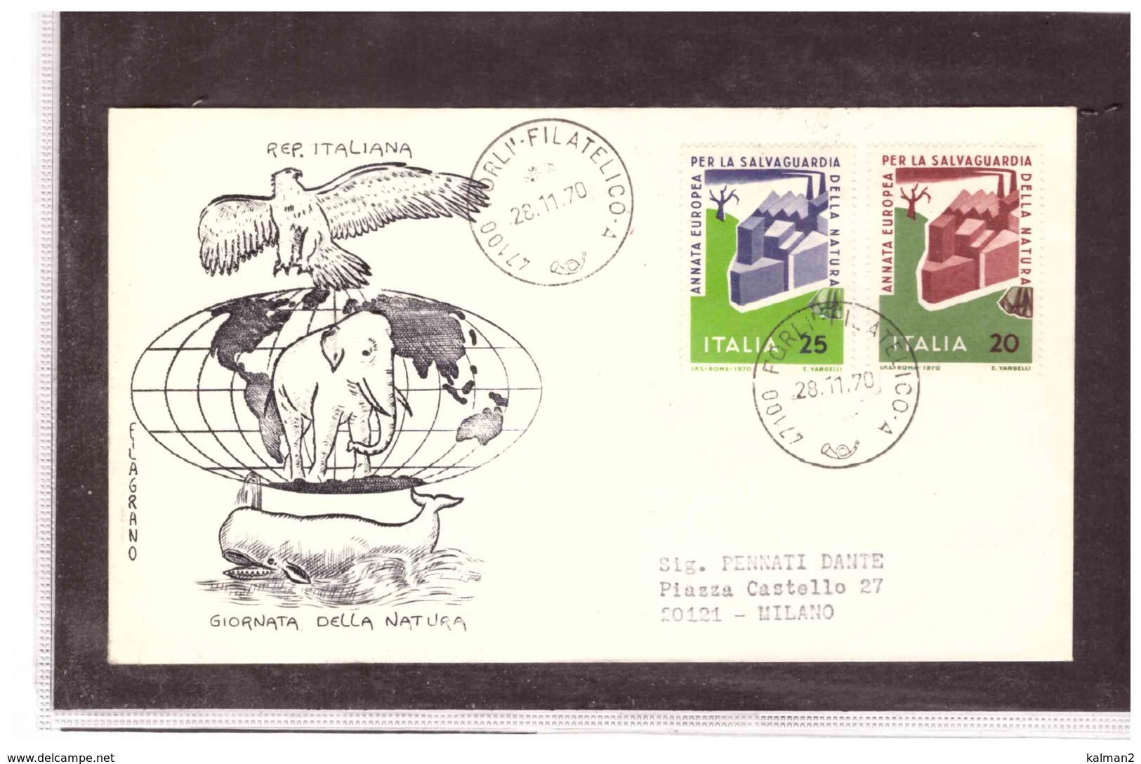 FDC5155   -   FORLI'  28.11.1970   /   FDC  GIORNATA DELLA NATURA - Protection De L'environnement & Climat