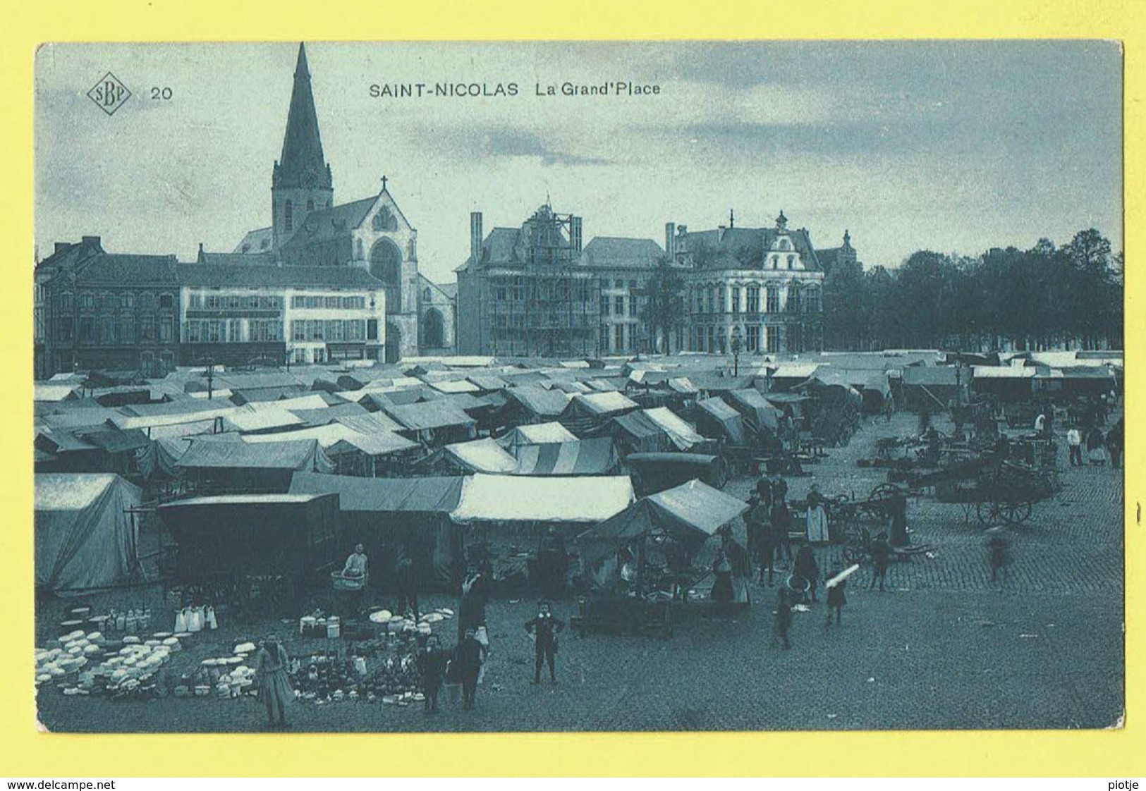 * Sint Niklaas - Saint Nicolas (Oost Vlaanderen) * (SBP, Nr 20) Grand'Place, Marchands, Markt, Marché, Animée, TOP, Rare - Sint-Niklaas