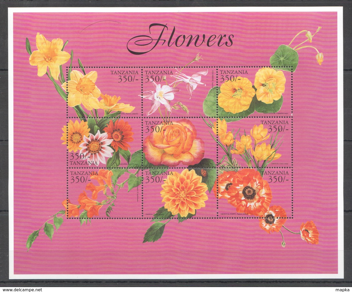 D455 TANZANIA FLORA NATURE PLANTS FLOWERS 1KB MNH - Autres & Non Classés