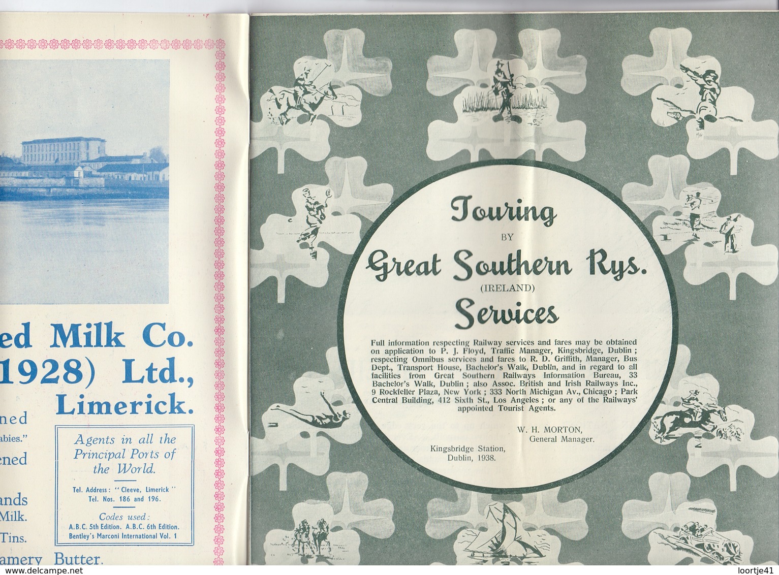 Brochure Dépliant Faltblatt Toerisme Tourisme - Touring In Ireland 1938 - Pub Condensed Milk Co. Limerick - Dépliants Touristiques