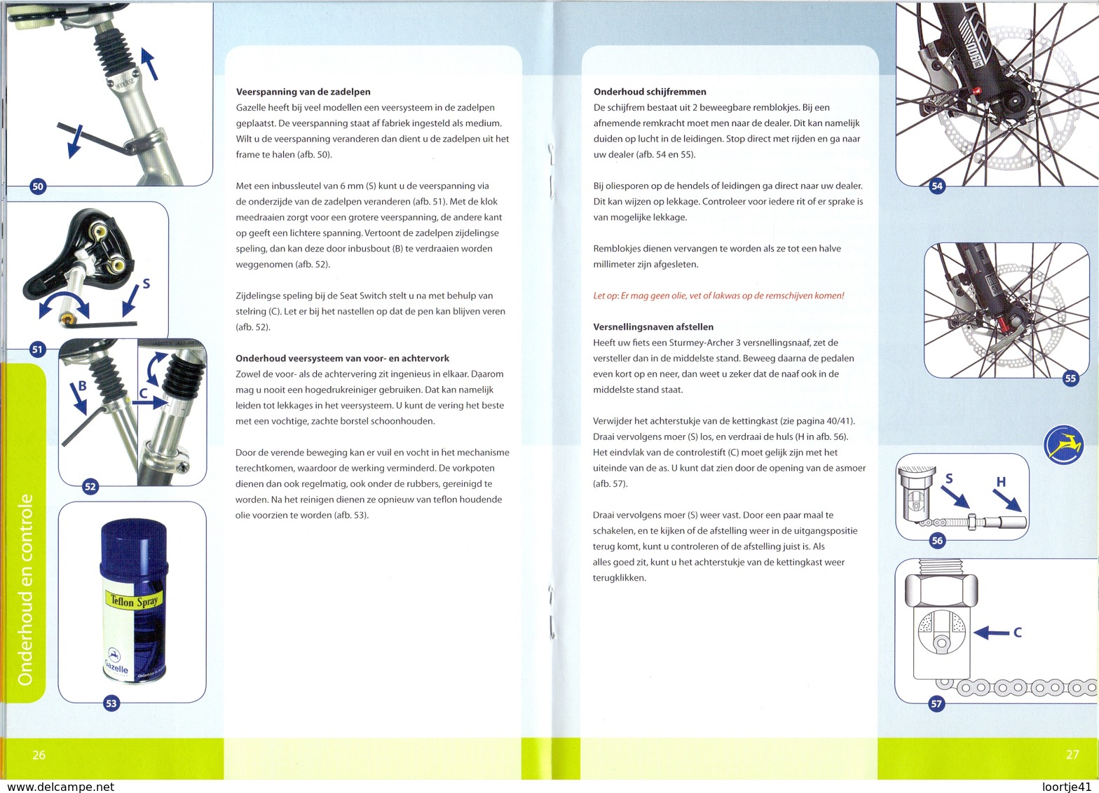 Brochure Handleiding Onderhoud En Reparaties Voor Fietsen Gazelle - Machines