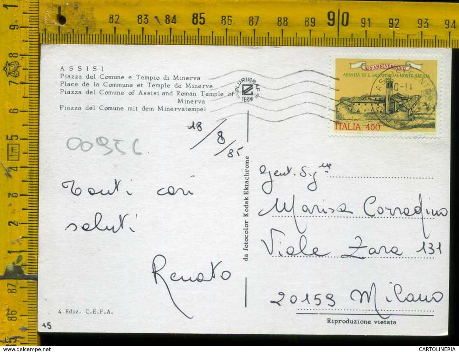 Repubblica Francobollo Commemorativo Isolato - 1946-60: Storia Postale