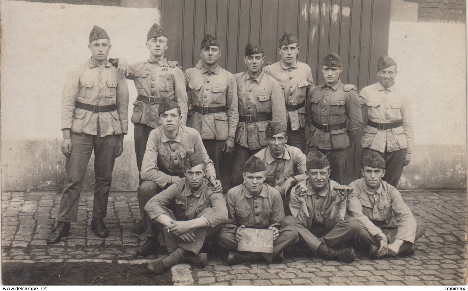 Carte Photo Réelle - Groupe De Militaires -  1929 - N° 14 Sur Le Calot - Autres & Non Classés