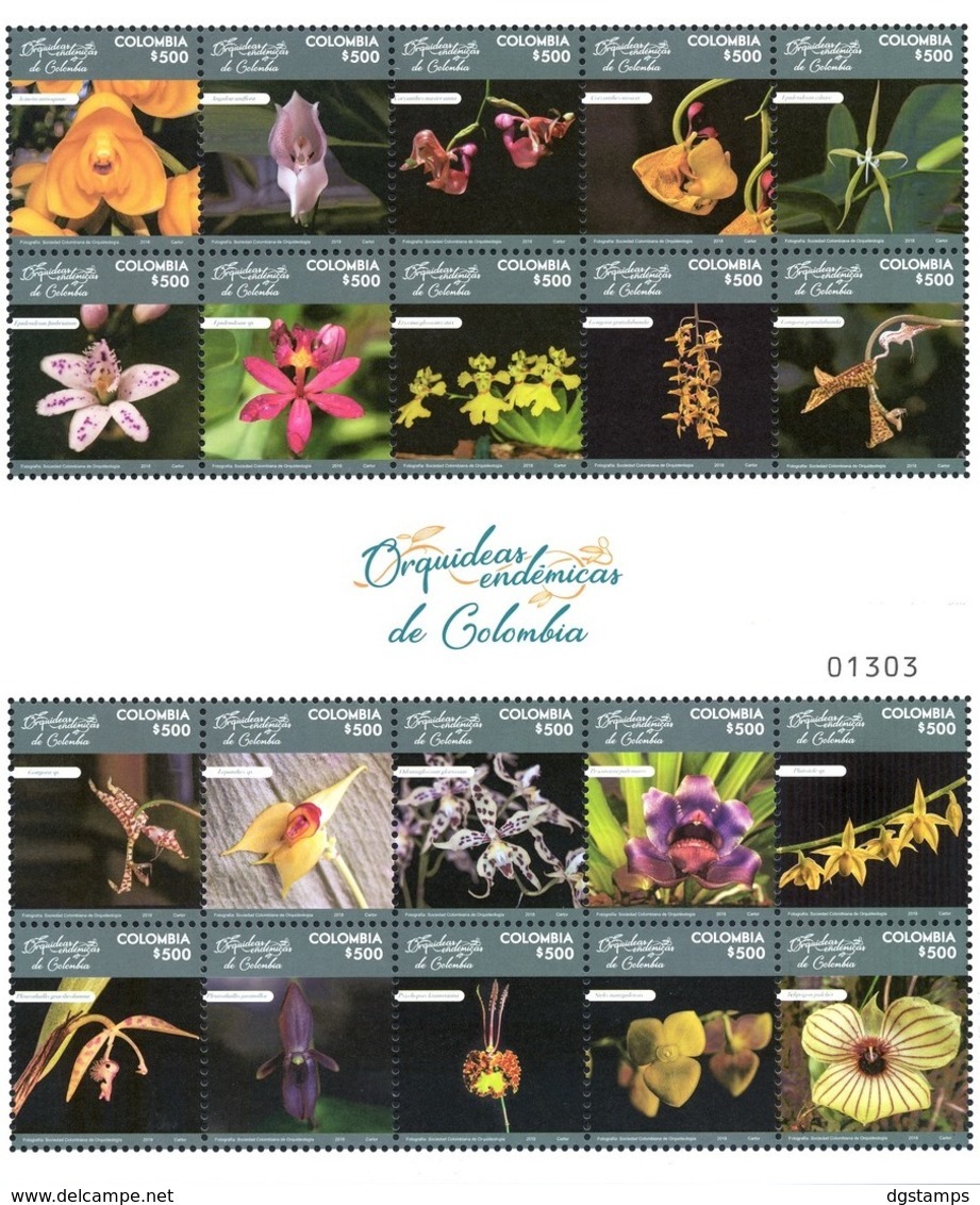 Colombia 2018 ** Orquídeas Endémicas. Fotografías De La Sociedad De Orquideología. - Colombie