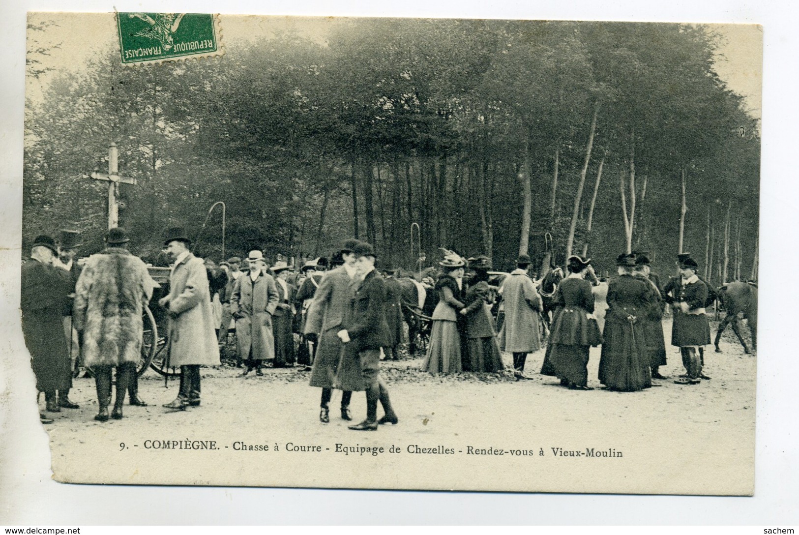 CHASSE à COUR 052 Equipage De CHEZELLES Rendez Vous à Vieux Moulin ABIMEE 9 Ducelle - Foret  Compiegne - Chasse