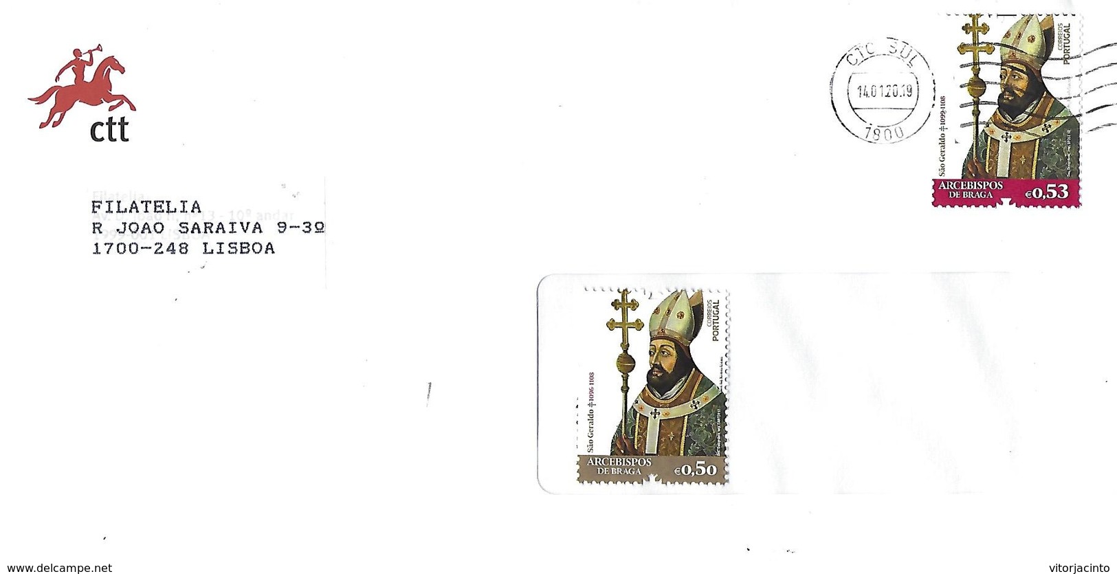 PORTUGAL Error On Stamp - Braga Archbishops - Lettres & Documents