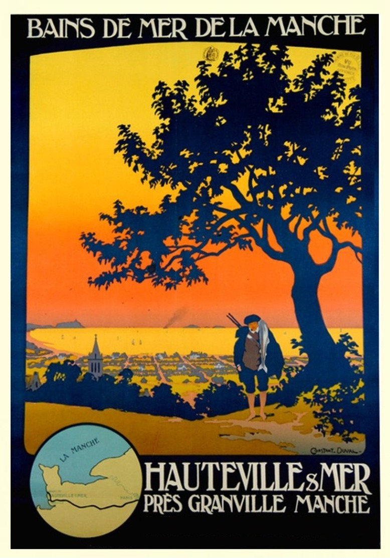 France Travel Postcard Hauteville S Mer 1925 - Reproduction - Pubblicitari