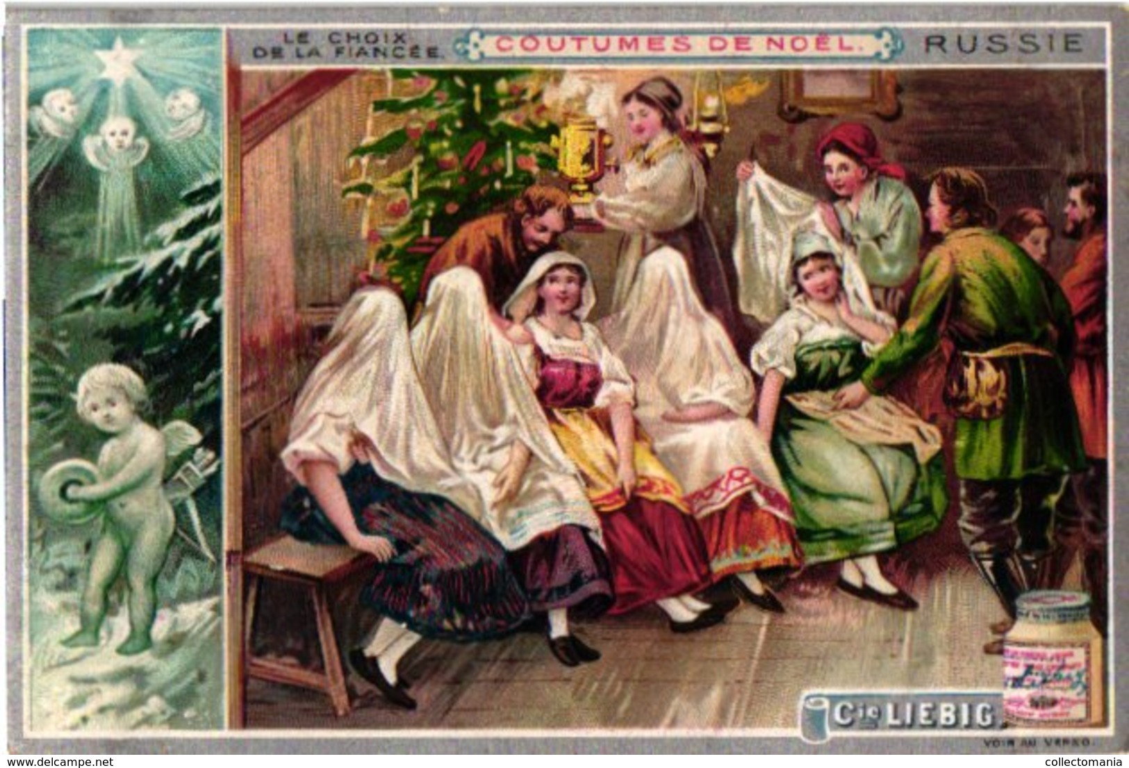 0386 Liebig 6 Cards-Christmas Customs In Different Countries-Coutumes De Noël-Arbre De Noël-mistletoe-Feux D' Artifice - Liebig