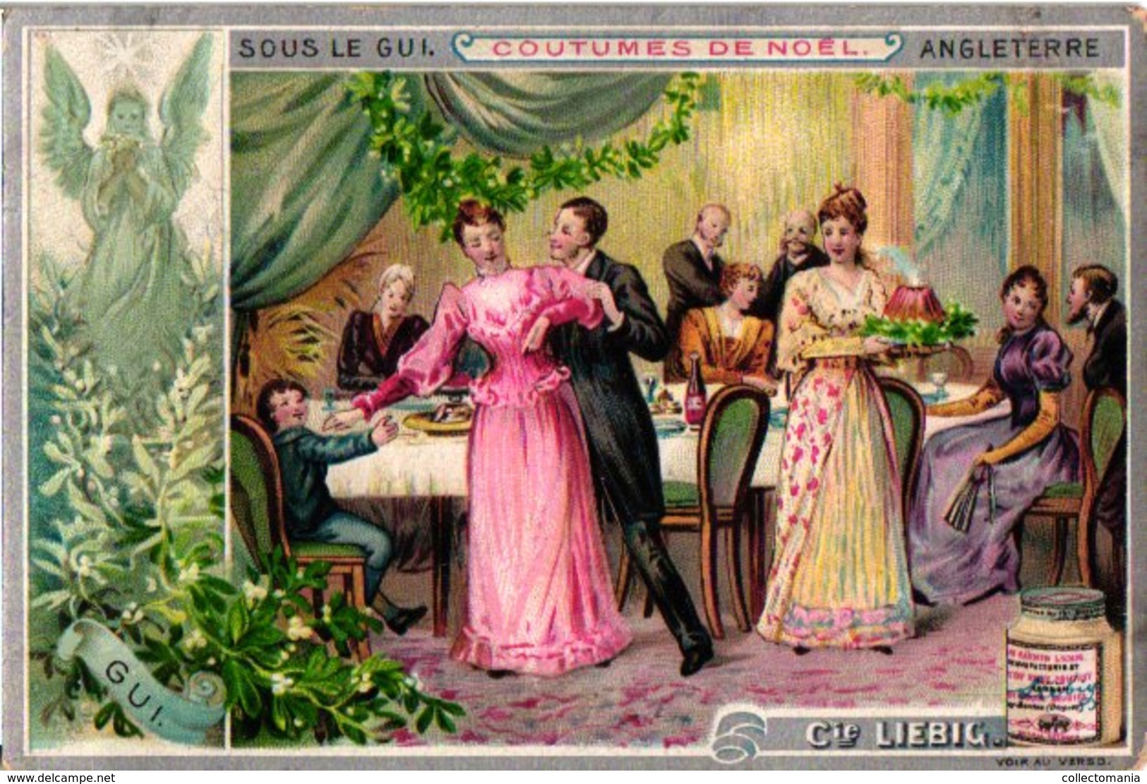 0386 Liebig 6 Cards-Christmas Customs In Different Countries-Coutumes De Noël-Arbre De Noël-mistletoe-Feux D' Artifice - Liebig
