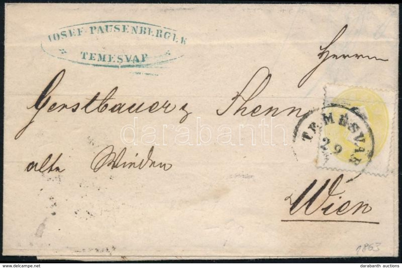 1864 1861 2kr Nyomtatványon (regiszterhajtás) ,,TEMESVÁR' - Other & Unclassified