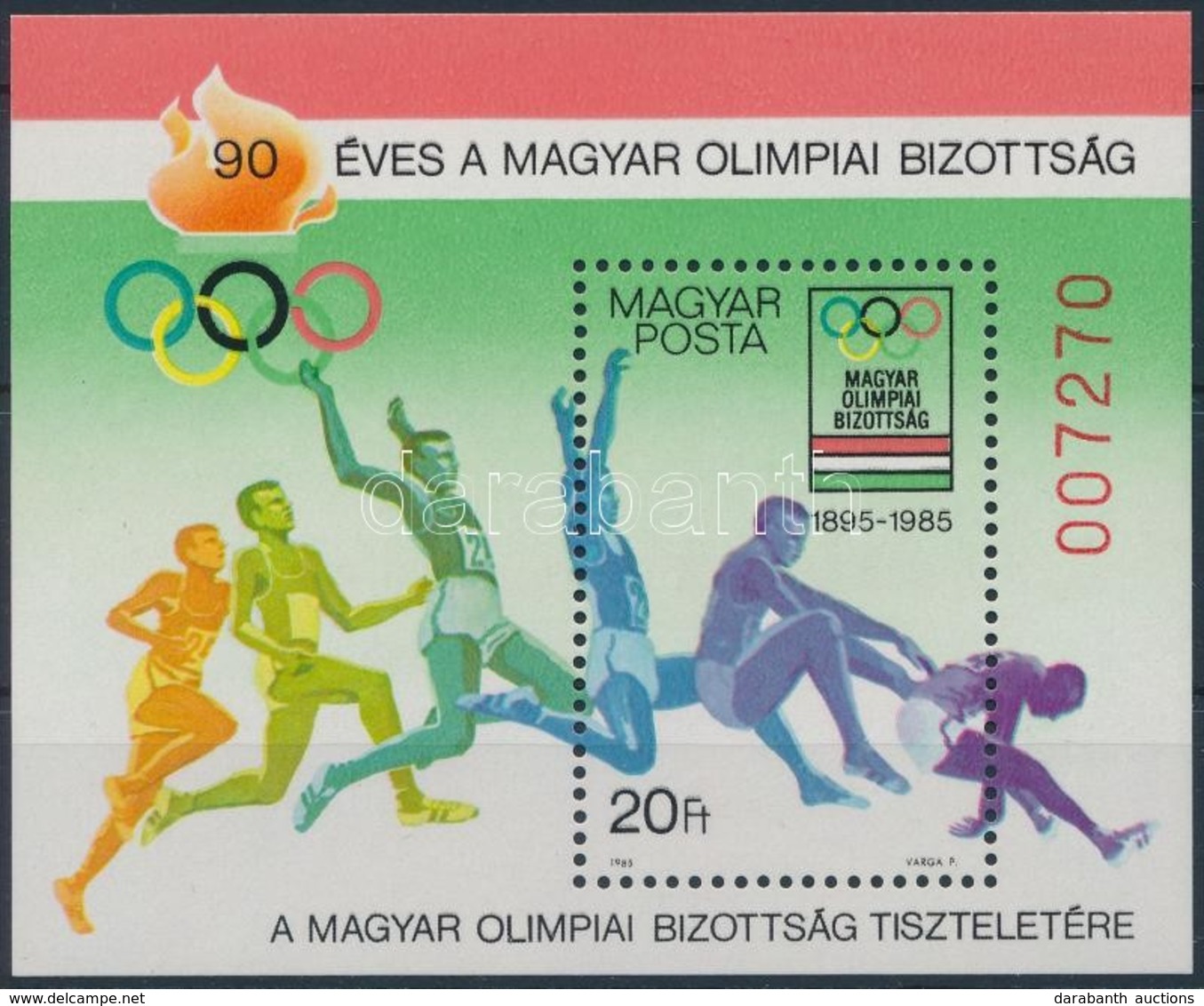 ** 1985 90 éves A Magyar Olimpiai Bizottság Ajándék Blokk (26.000) - Autres & Non Classés