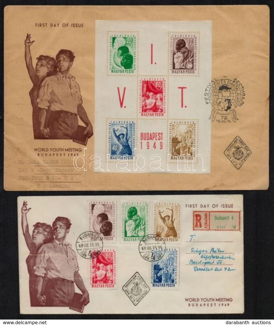 1949 VIT Sor + Blokk 2 Db FDC-n (22.500) - Other & Unclassified