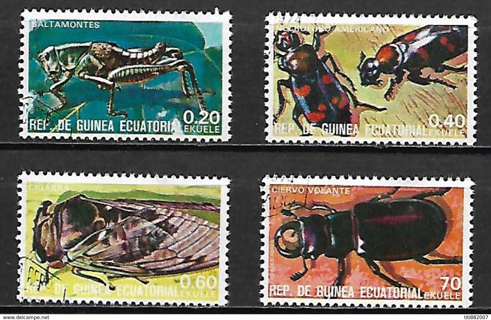 GUINEE  EQUATORIALE      -     Insectes   /  LOT   -       Oblitérés  . - Guinée Equatoriale