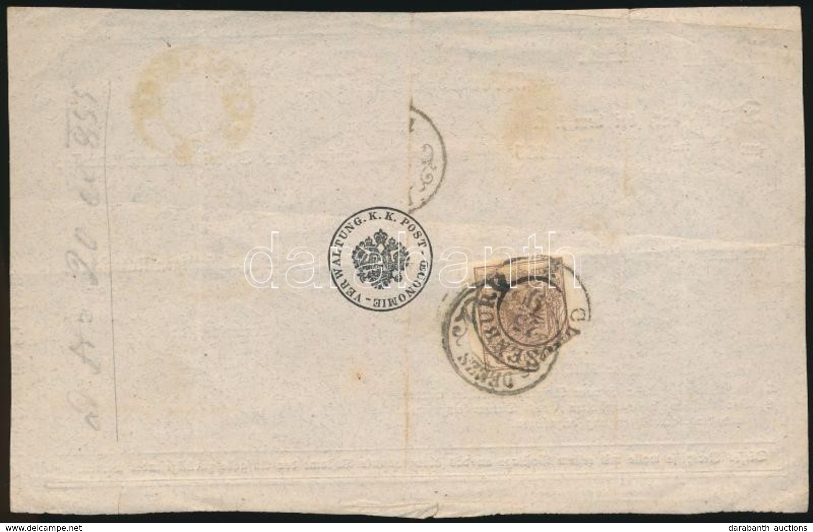 1855 Retour Recepisse 6kr Bérmentesítéssel ,,CLAUSENBURG' - ,,DEÉZS' - Other & Unclassified