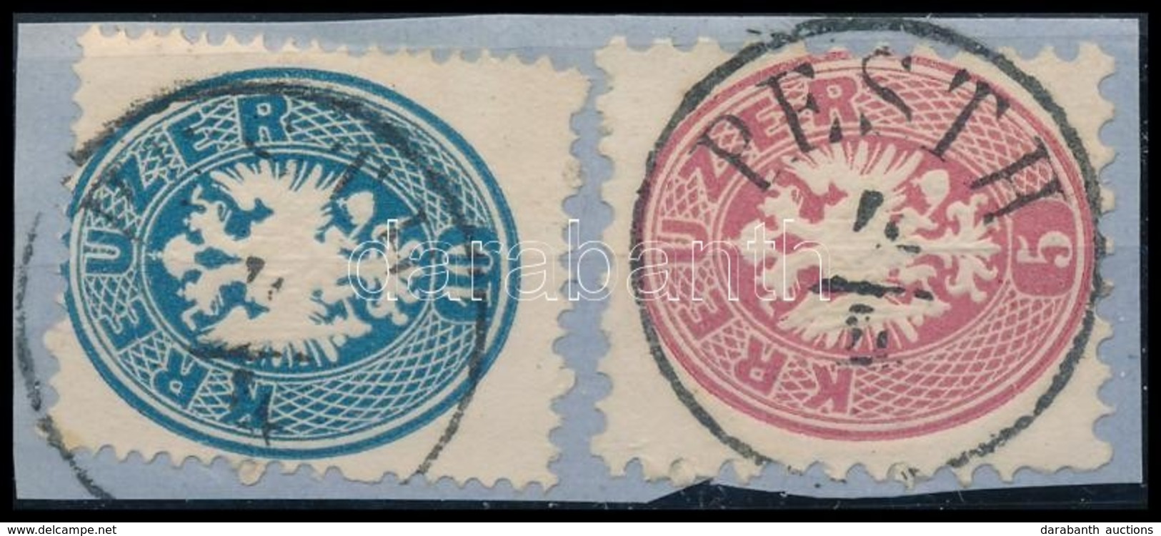 1863 10kr + 1864 5kr Vegyes Bérmentesítés ,,PESTH' - Otros & Sin Clasificación