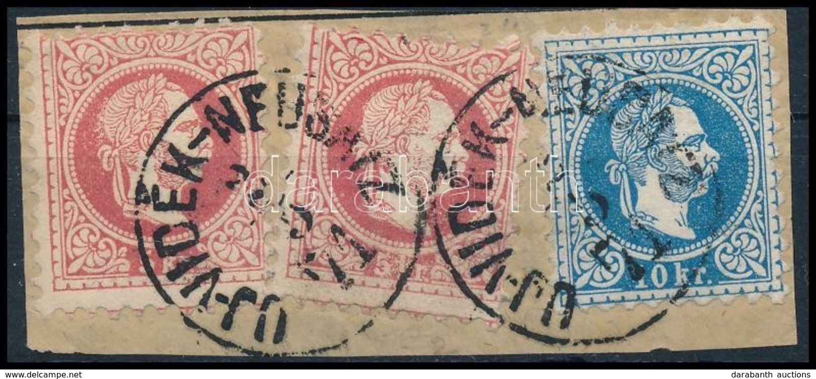 1867 2 X 5kr + 10kr ,,UJ-VIDÉK-NEUSATZ' - Other & Unclassified