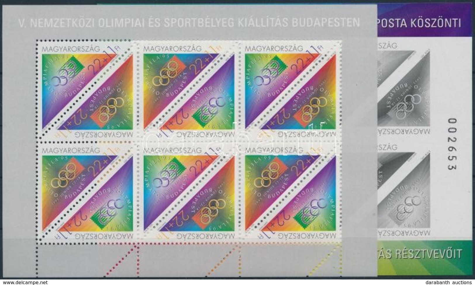 ** 1995 Olympiafila Kisív + Számozott Feketenyomat ív (10.000) - Autres & Non Classés