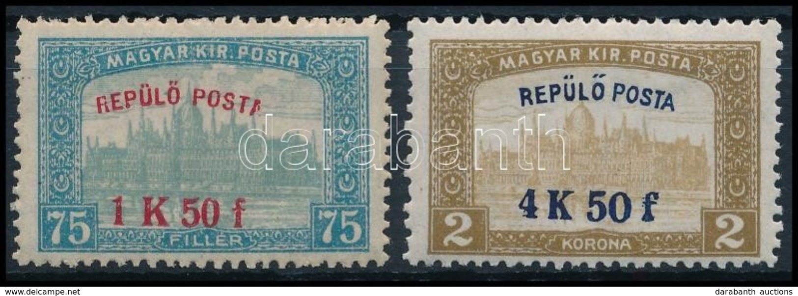 ** 1918 Repülő Posta Sor, Hiányos 'A' Az 1K50f értéken - Autres & Non Classés