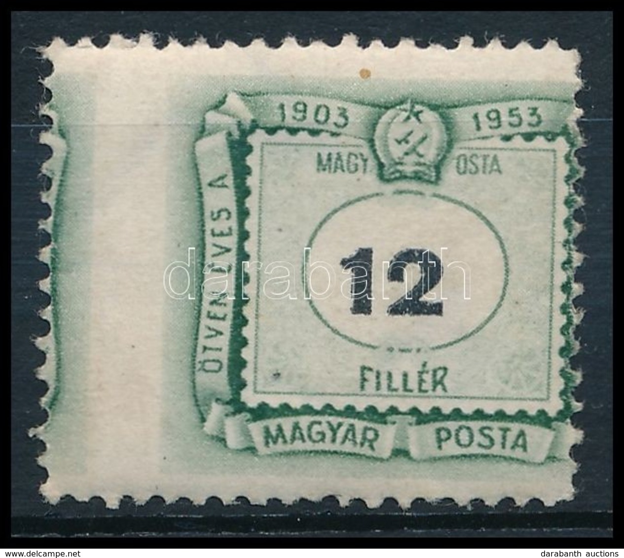 ** 1953 Portó 12f Látványos Képbe Fogazással - Other & Unclassified