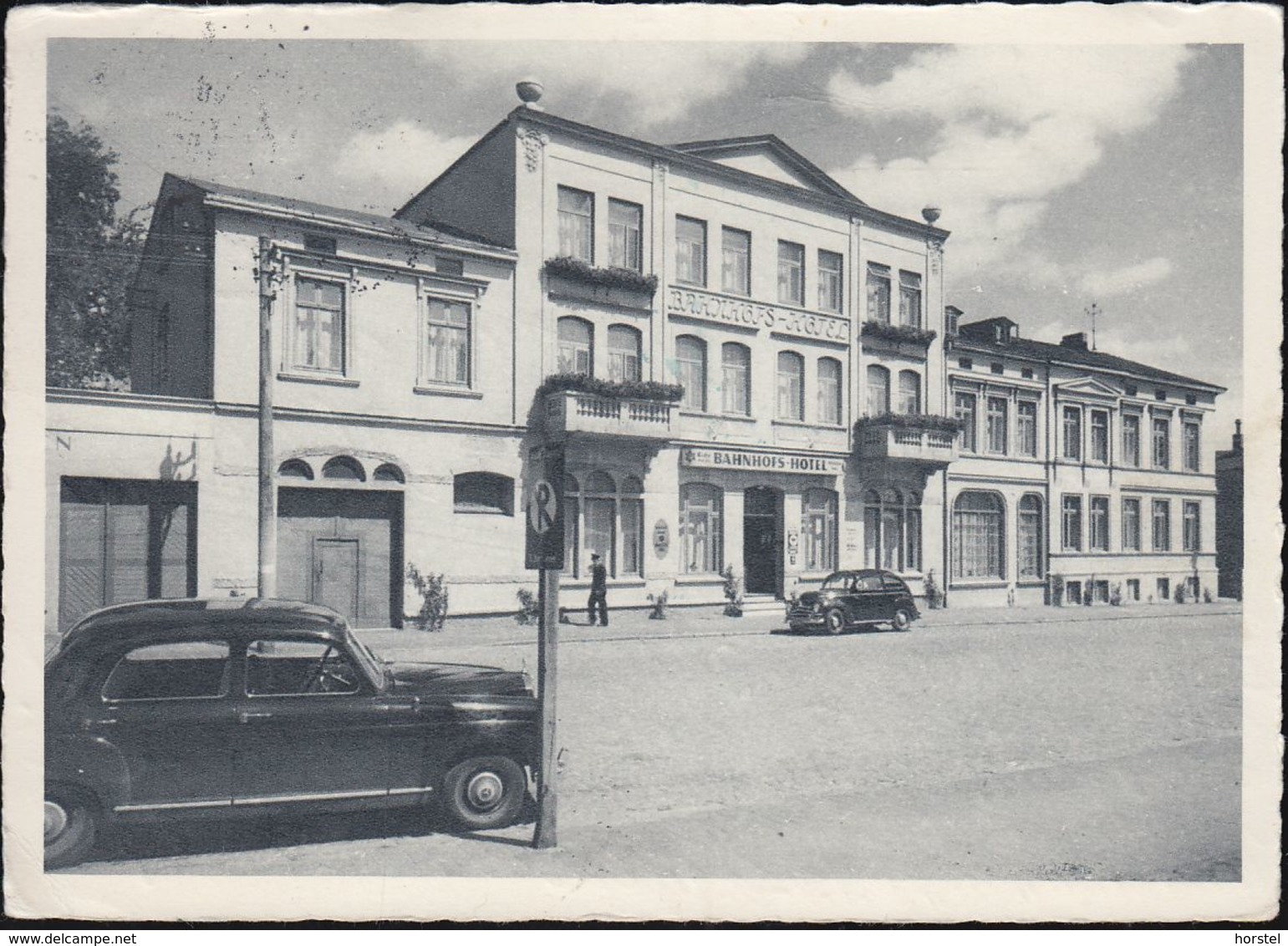 D-23701 Eutin - Wittler's Bahnhofs-Hotel , Cars - Mercedes - Opel - Nice Old Stamp "Dampfer"  1955 - Eutin