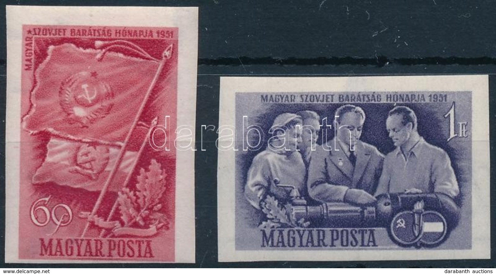 ** * 1951 Magyar-szovjet Barátság Vágott Sor (9.000) (1Ft Falcos) - Autres & Non Classés