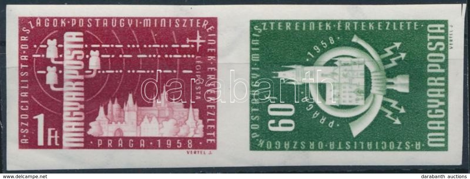 ** 1958 A Szocialista Országok Postaügyi Minisztereinek értekezlete (I.) Vágott Pár (3.000) - Other & Unclassified