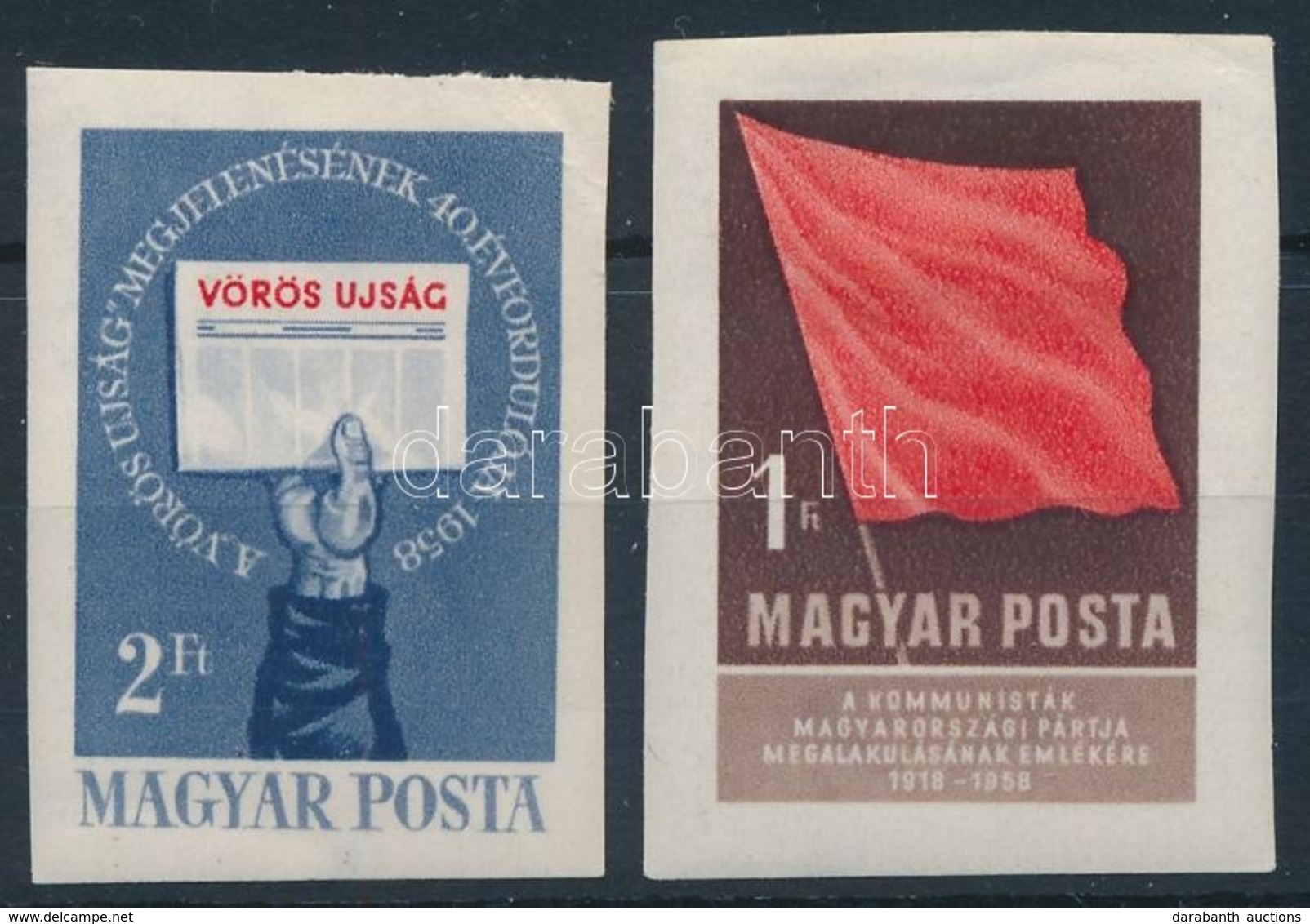 * 1958 Kommunisták Magyarországi Pártja (I.) Vágott Sor (4.000) (törések) - Other & Unclassified