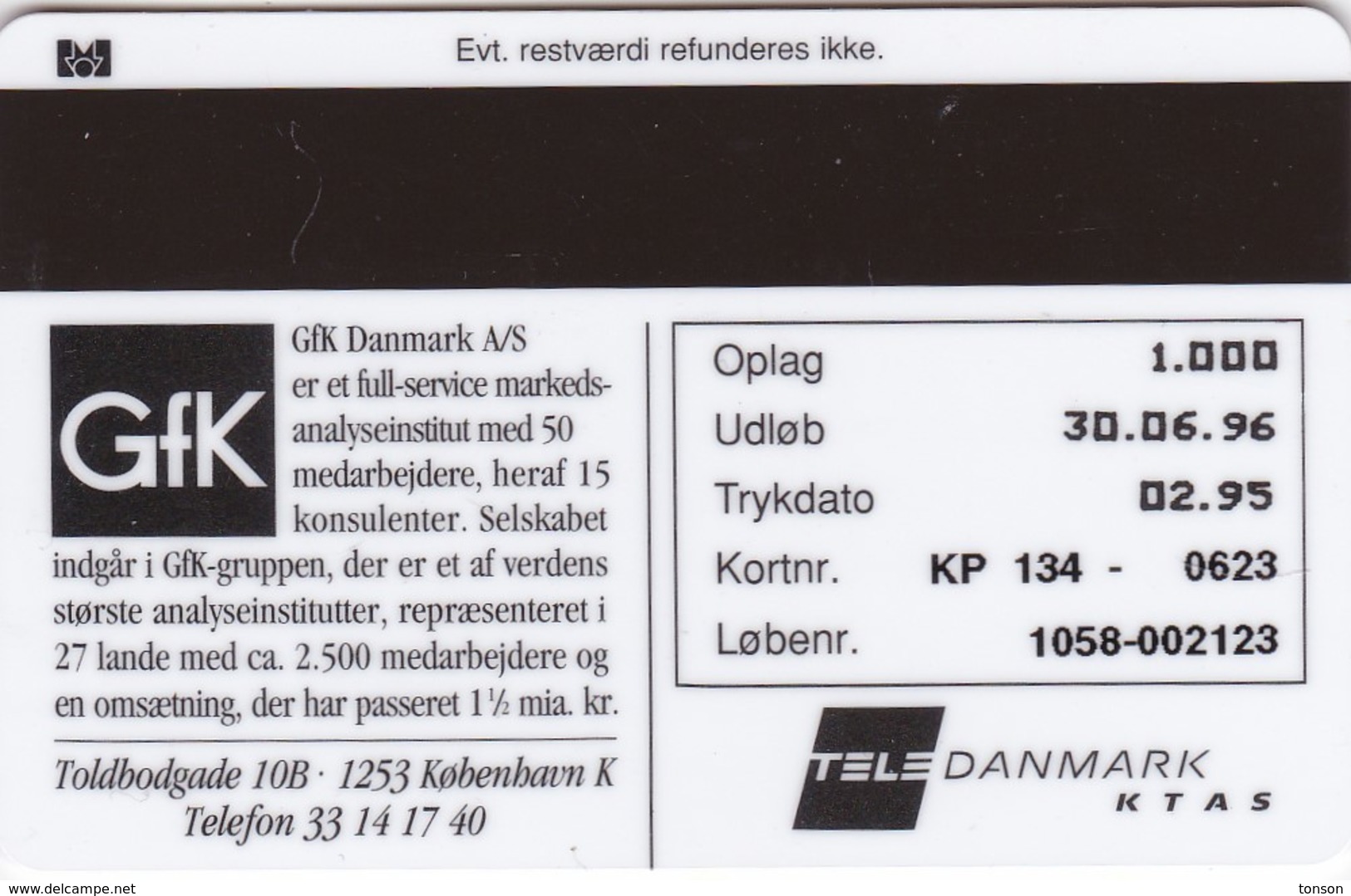 Denmark, KP 134, Gfk, Danmark, Mint 20 Kr, Only 1.000 Issued, 2 Scans. - Dänemark