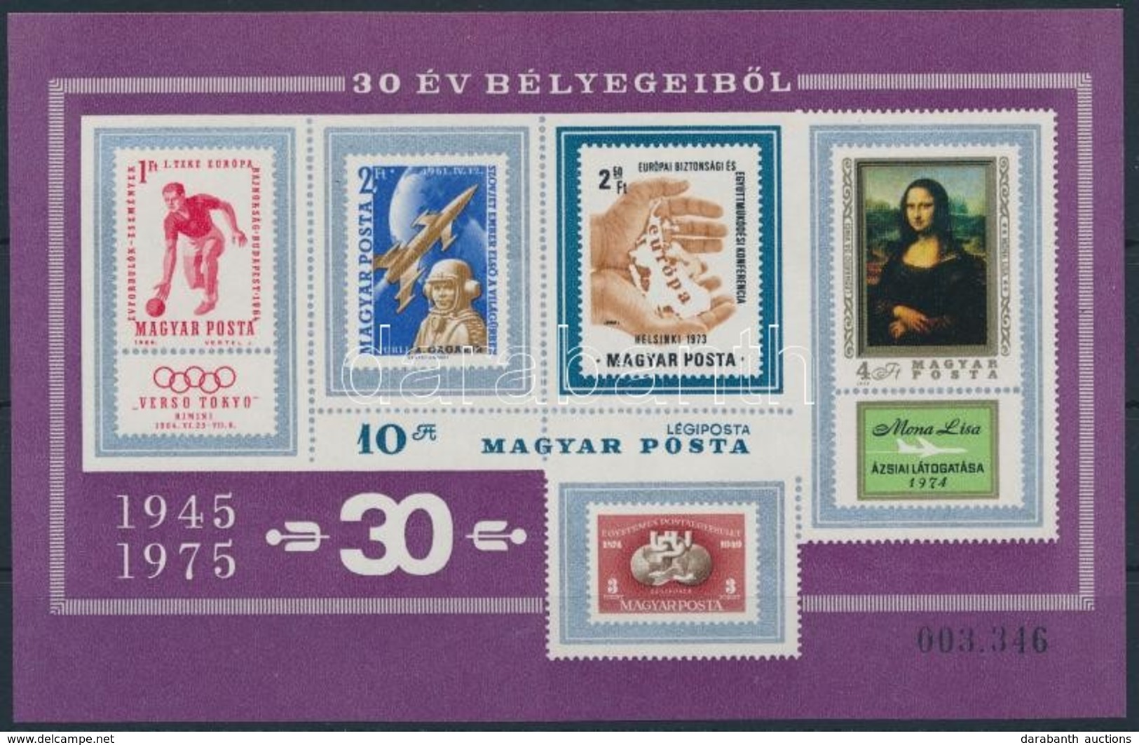 ** 1975 30 év Bélyegeiből Vágott Blokk (4.000) - Otros & Sin Clasificación