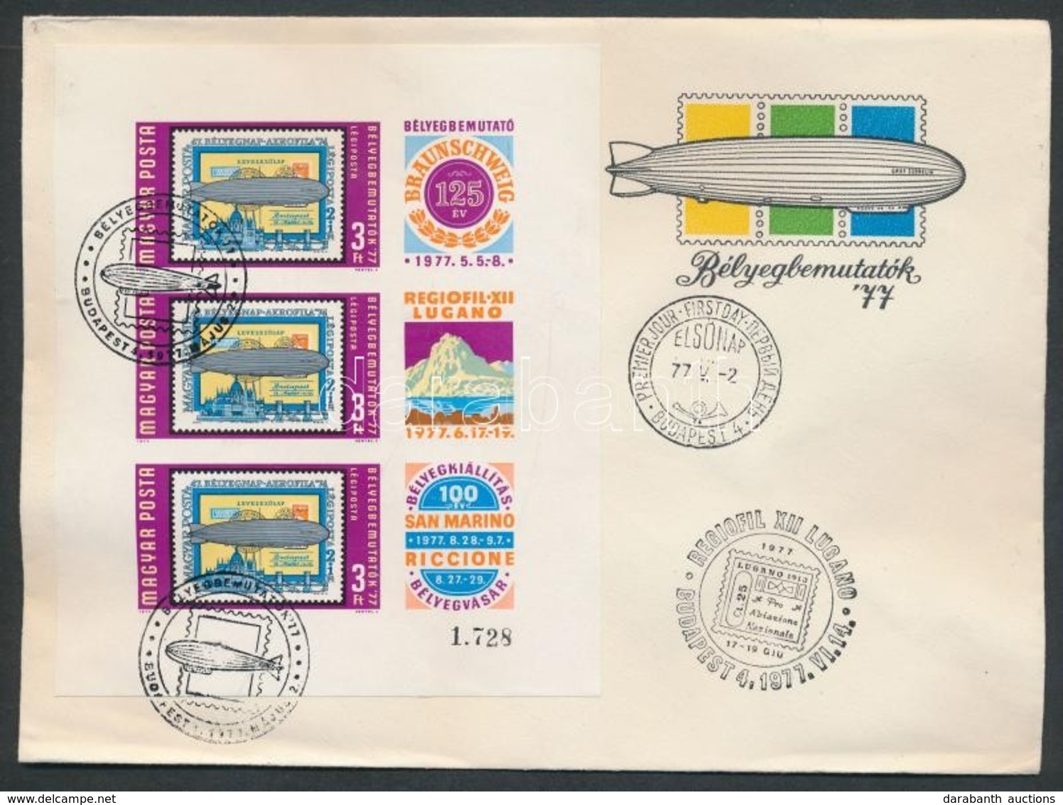 1977 Bélyegbemutatók Vágott Blokk FDC-n (4.000) - Otros & Sin Clasificación