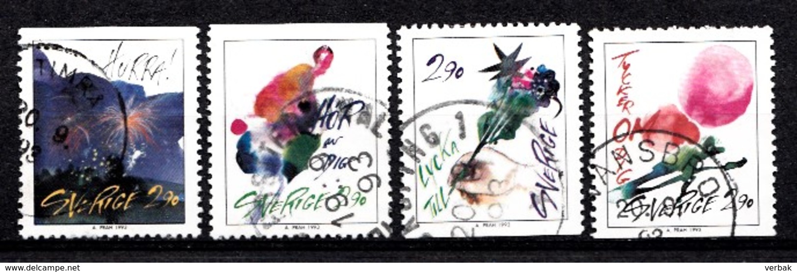 Suède 1993 Mi.Nr.: 1785-1788 Grussmarken  Oblitérés / Used / Gestempeld - Used Stamps