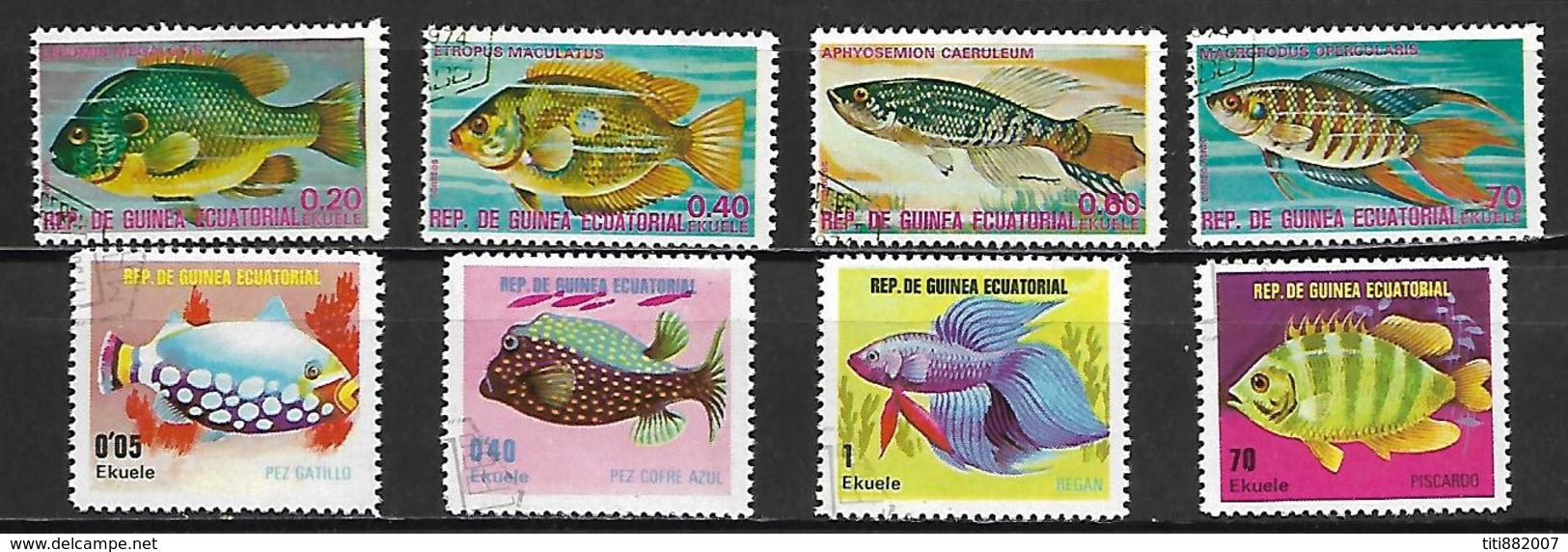 GUINEE  EQUATORIALE      -   POISSONS  Exotiques  /  Aquariophilie    -       Oblitérés  . - Guinée Equatoriale