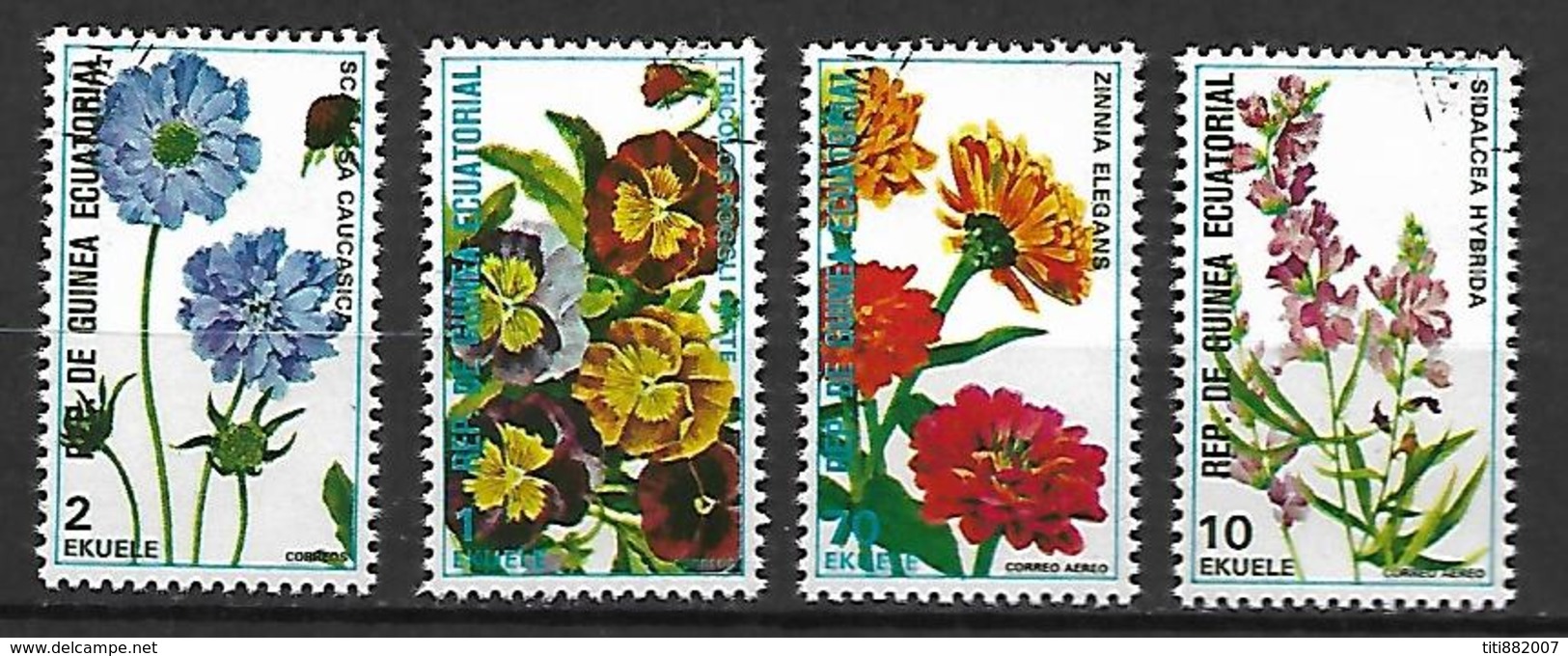 GUINEE  EQUATORIALE      -   FLEURS     -       Oblitérés  . - Guinée Equatoriale