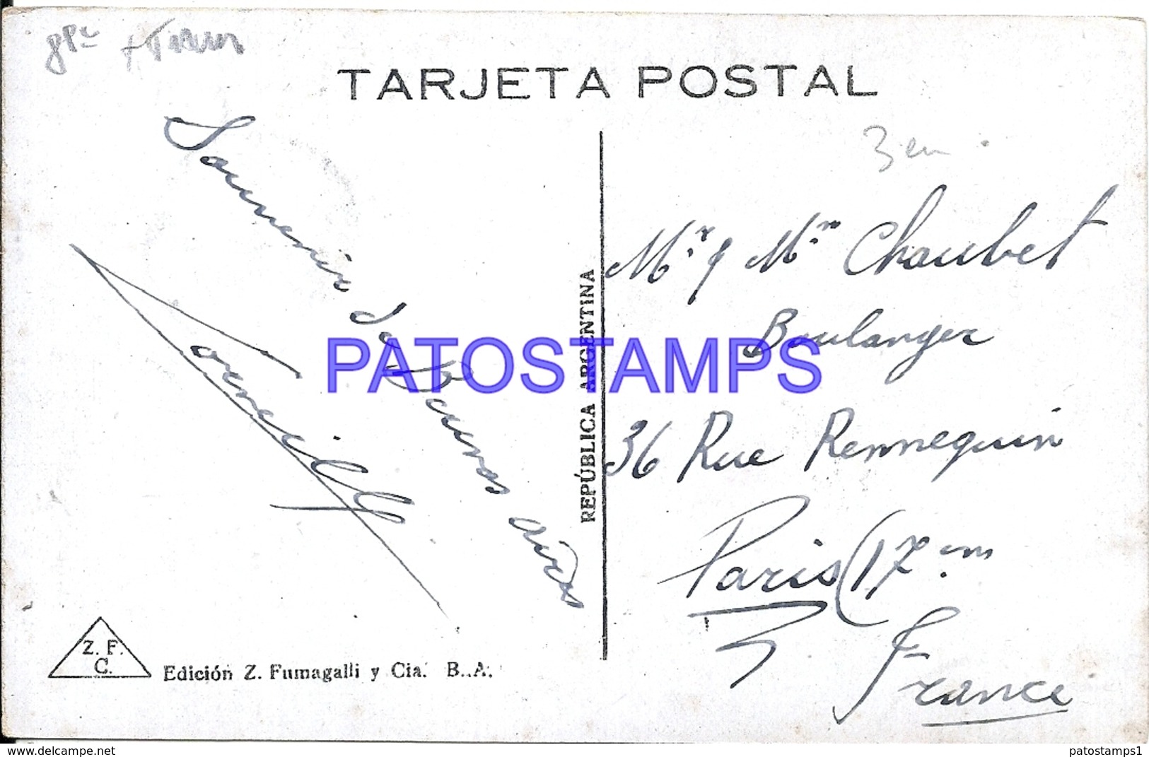 106319 ARGENTINA BUENOS AIRES AVENIDA CALLAO & BARTOLOME MITRE TRAMWAY TRANVIA CIRCULATED TO FRANCE POSTAL POSTCARD - Argentine