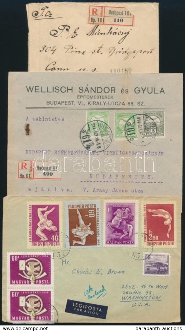 1900-1960 Közel 100 Db Magyar Küldemény Sok Ajánlottal, Légi Postával, Alkalmi és Többes Bérmentesítésekkel. Érdemes átn - Other & Unclassified