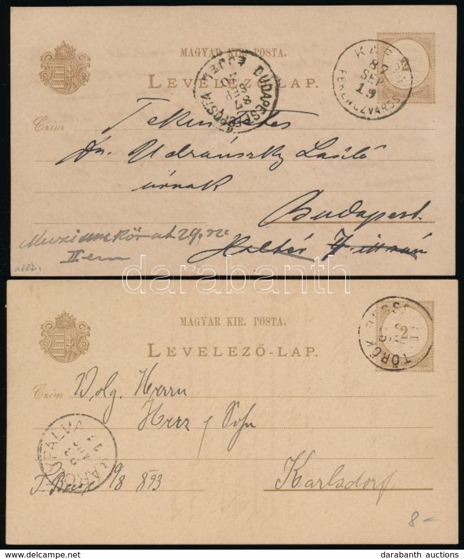 8 Db Díjjegyes Levelezőlap Különféle Bélyegzésekkel 1886-1895 - Autres & Non Classés