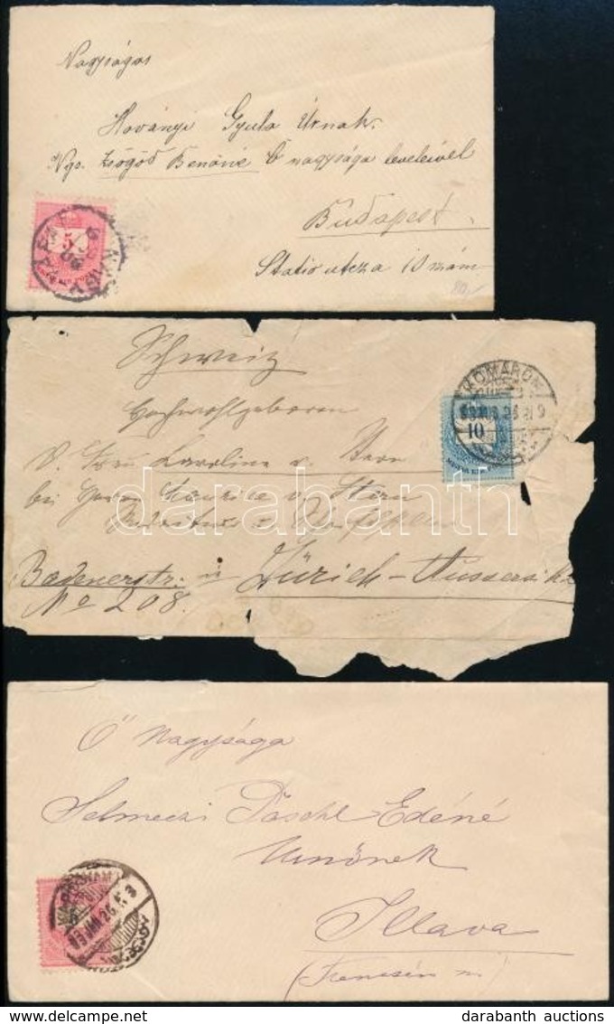 1877-1893 5 Db Levél Krajcáros Bérmentesítésekkel - Autres & Non Classés