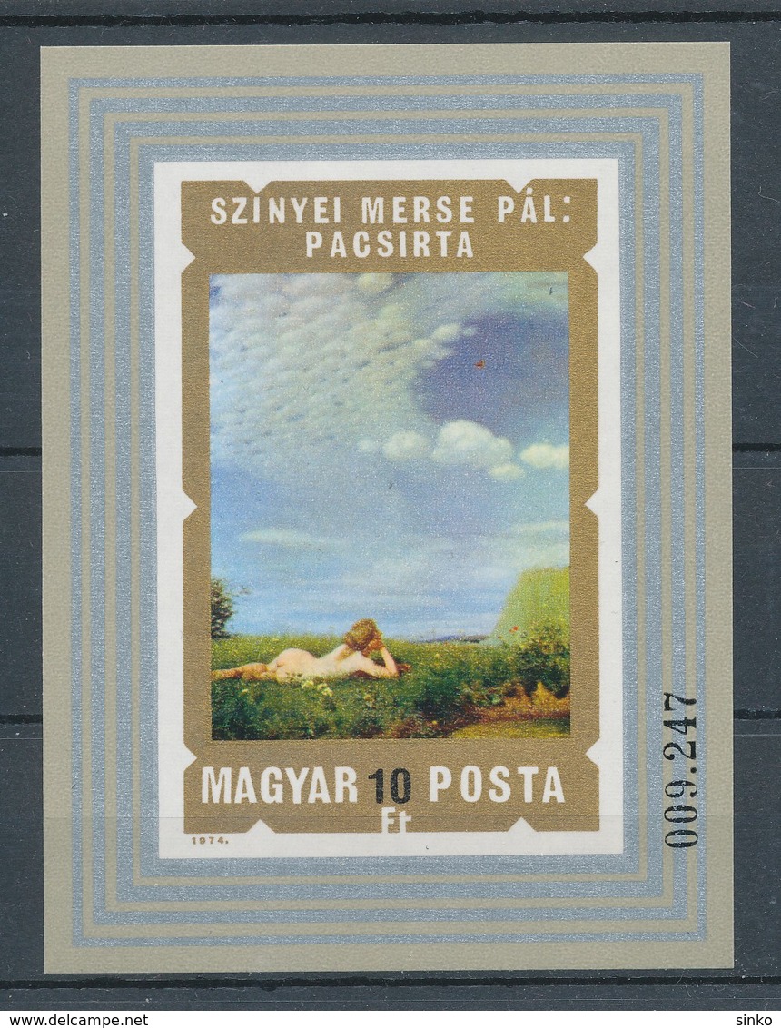 1974. Painting (XIII.) Szinyei Merse Pal - Block - Imperforate - Unused Stamps