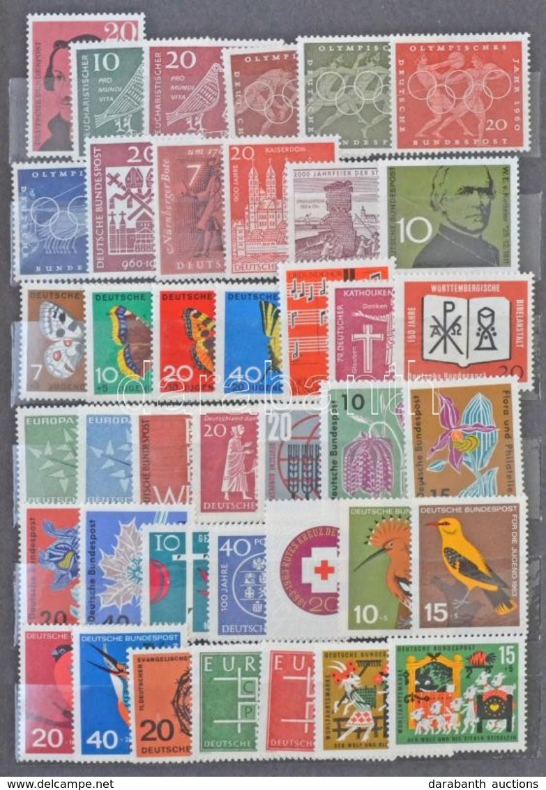 ** NSZK Kis Gyűjtemény 1960-1998, 237 Db Bélyeg Sok Teljes Sorral Közepes Berakóban / Germany FRG Collection, 237 Stamps - Sonstige & Ohne Zuordnung