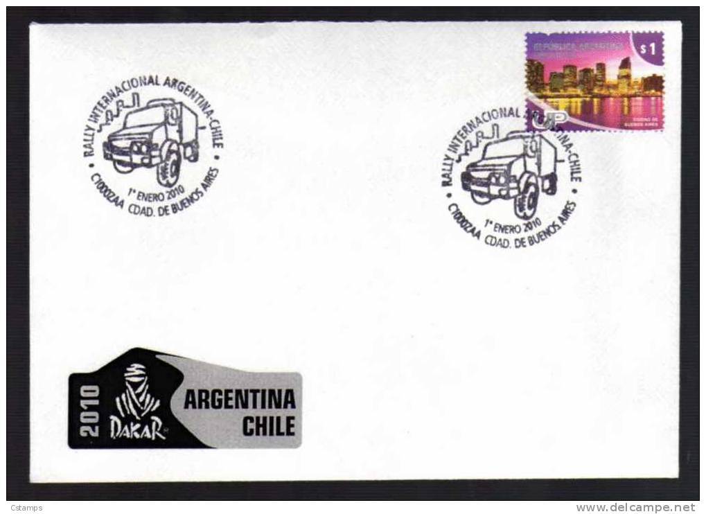 7 SOBRES - Rally Internacional - DAKAR 2010 - ARGENTINA CHILE - 01/2010 - Argentina - 7 covers - Mat. especial