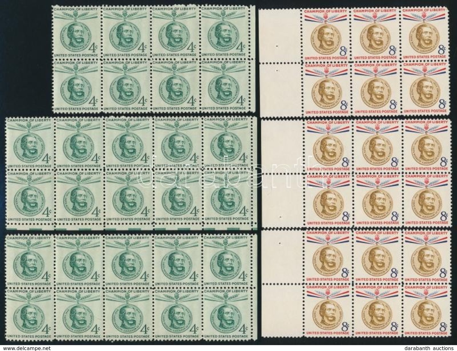 ** USA 1958 Kossuth 18 Sor + 10 Db 4c Tömbökben - Autres & Non Classés
