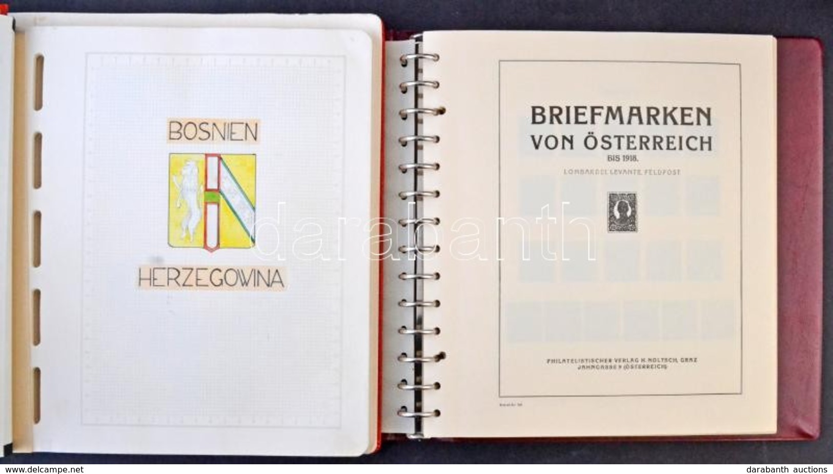 Ausztria Gyűrűs Album Filázott Lapokkal 1940-ig, Tokkal + Bosznia-Hercegovina Rugós Album Filázott és Néhány Előnyomott  - Other & Unclassified