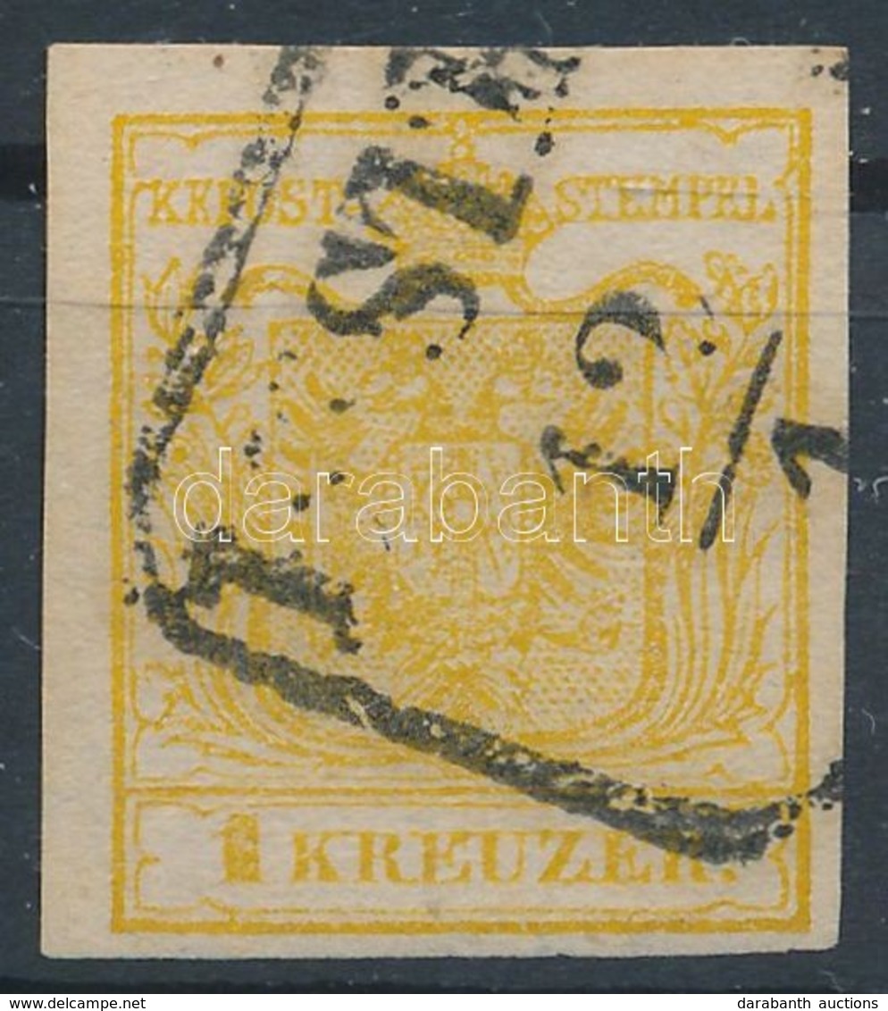 O 1850 1kr HP III  Kadmiumsárga 'PESTH' Certificate: Babor - Otros & Sin Clasificación