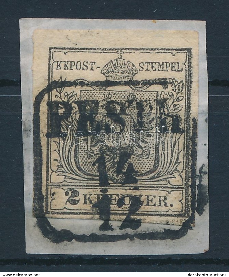 1850 2kr HP I  Fekete, ívszéli Nyomat 'PESTH' Certificate: Steiner - Autres & Non Classés