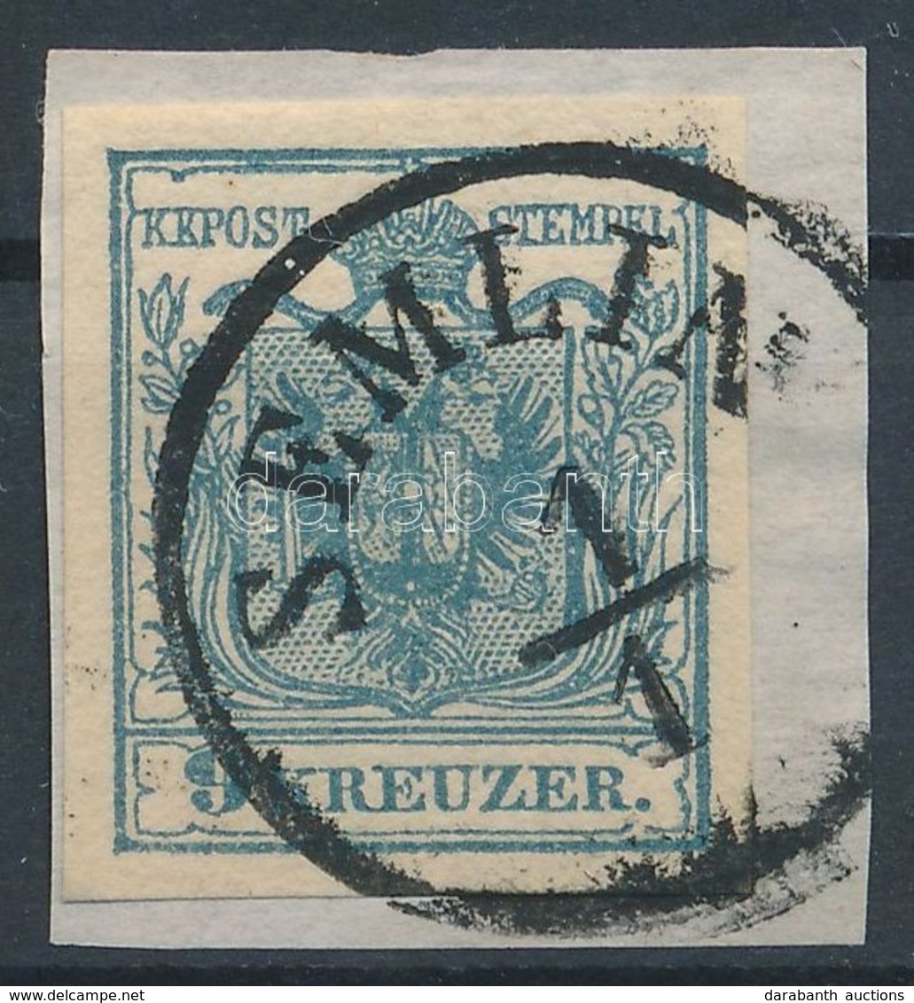 1850 9kr HP III  Zöldeskék, SEMLIN' Certificate: Babor - Other & Unclassified