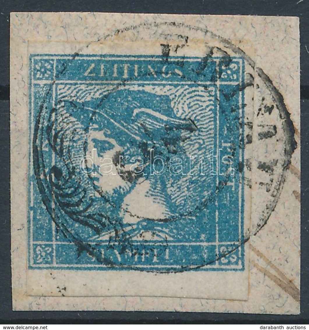 1851 Hírlapbélyeg I A Típus Kék, Bordázott Papír 'ERLAU' Certificate: Steiner - Other & Unclassified