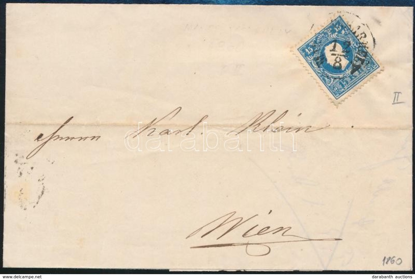 1860 15kr II Levélen 'MA(ROSVÁ)SÁRHELY' - Other & Unclassified